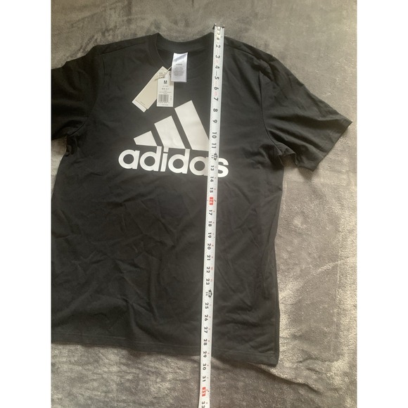 Adidas Classic Logo T-Shirt Athletic Casual Cotton Black Size‎ M - Picture 2 of 8